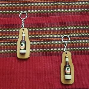 Vintage Guatemalan Mini Cerveza Gallo Bottle Leath